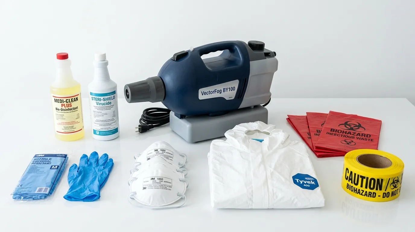 Professional biohazard remediation crew working in Tujunga